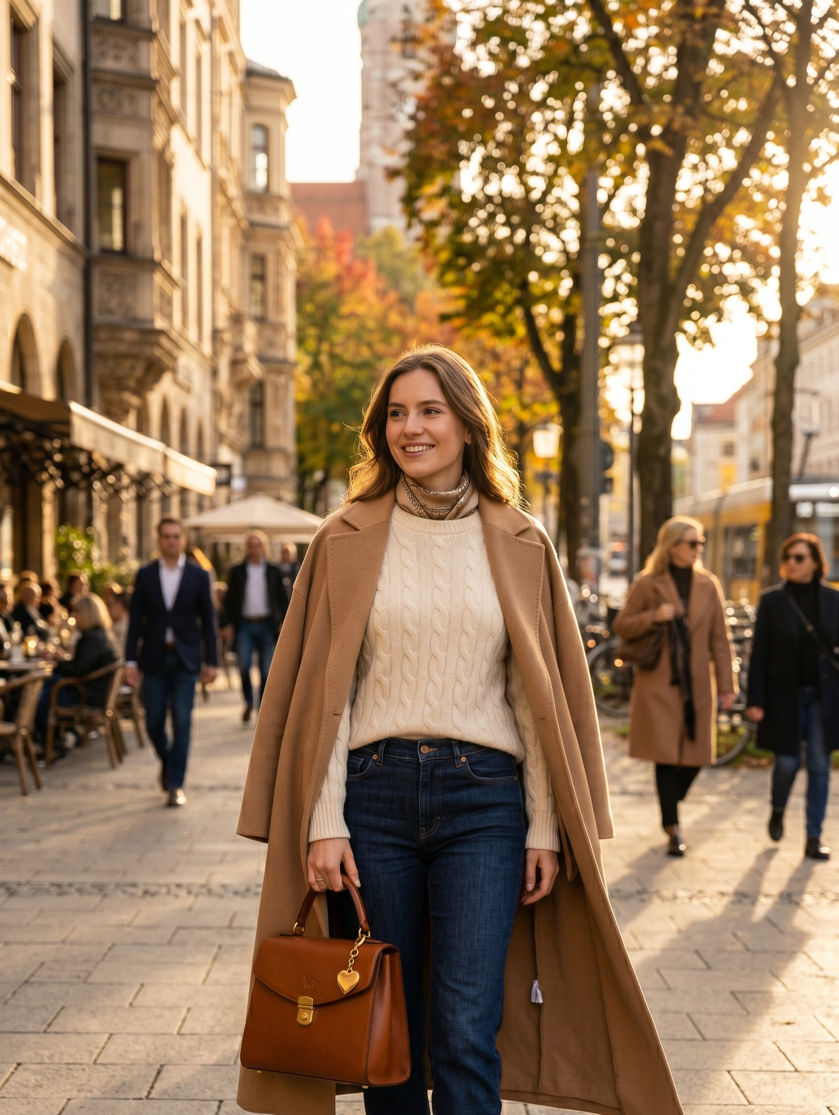 Aigner Herz-Tasche im Herbst-Styling — Münchner Lederqualität für den Alltag